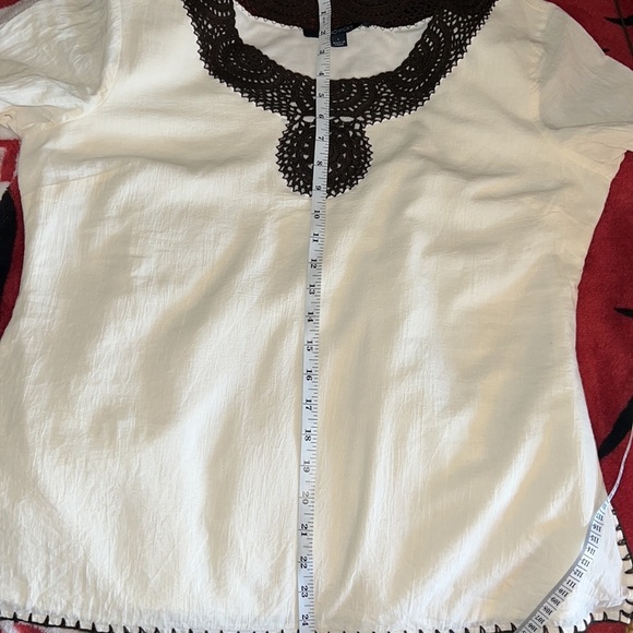 Chadwick’s Embroidered Crochet Tunic Scoop Neck Boho Resort Wear Top - Picture 8 of 14